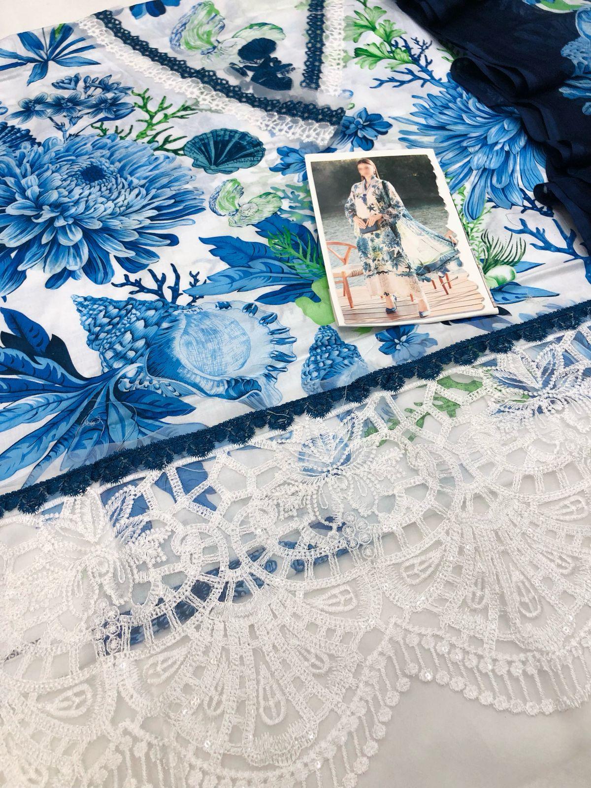 MB BLUE ROSE DIGITAL LAWN - SR FABRICS