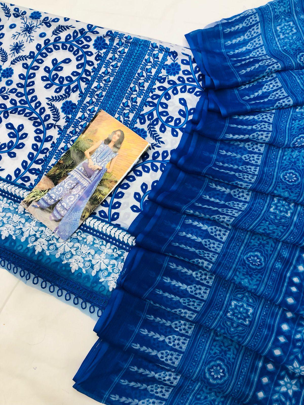 MB BLUE SNAKE DIGITAL LAWN - SR FABRICS