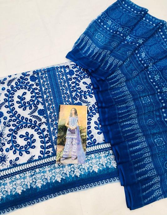 MB BLUE SNAKE DIGITAL LAWN - SR FABRICS