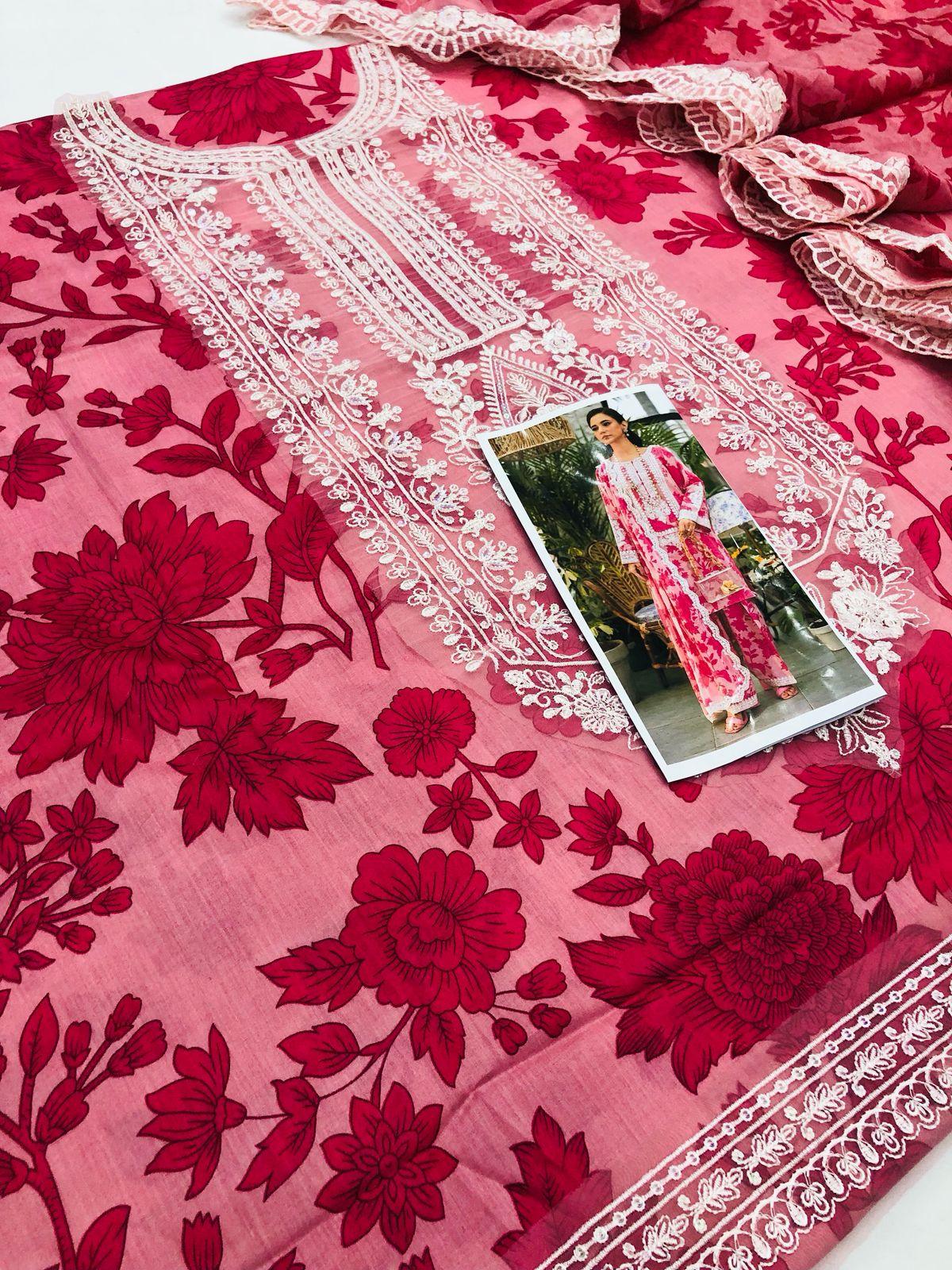 MB BLUSH PINK FLOWERS LAWN - SR FABRICS