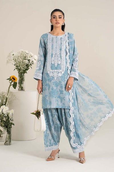 MB BLUSH SEA GREEN LAWN - SR FABRICS