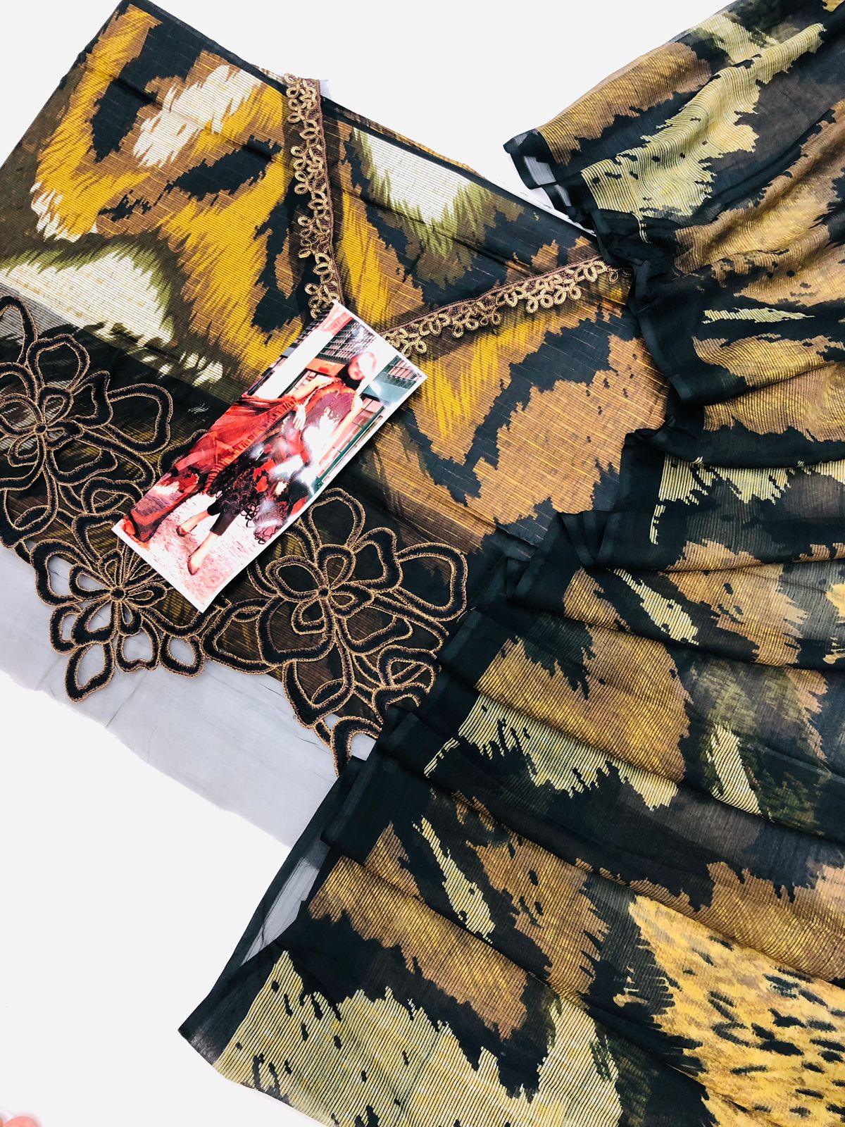 MB CHEETAH GOLD LAWN - SR FABRICS