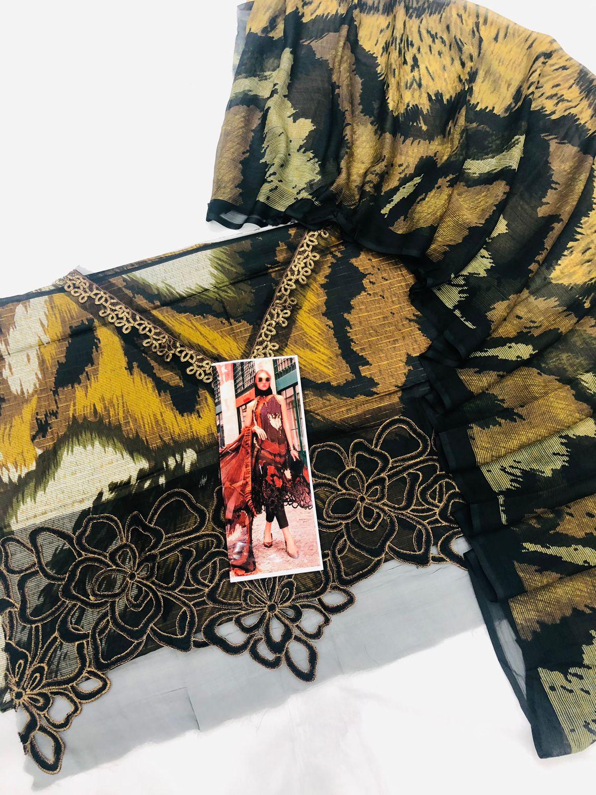 MB CHEETAH GOLD LAWN - SR FABRICS