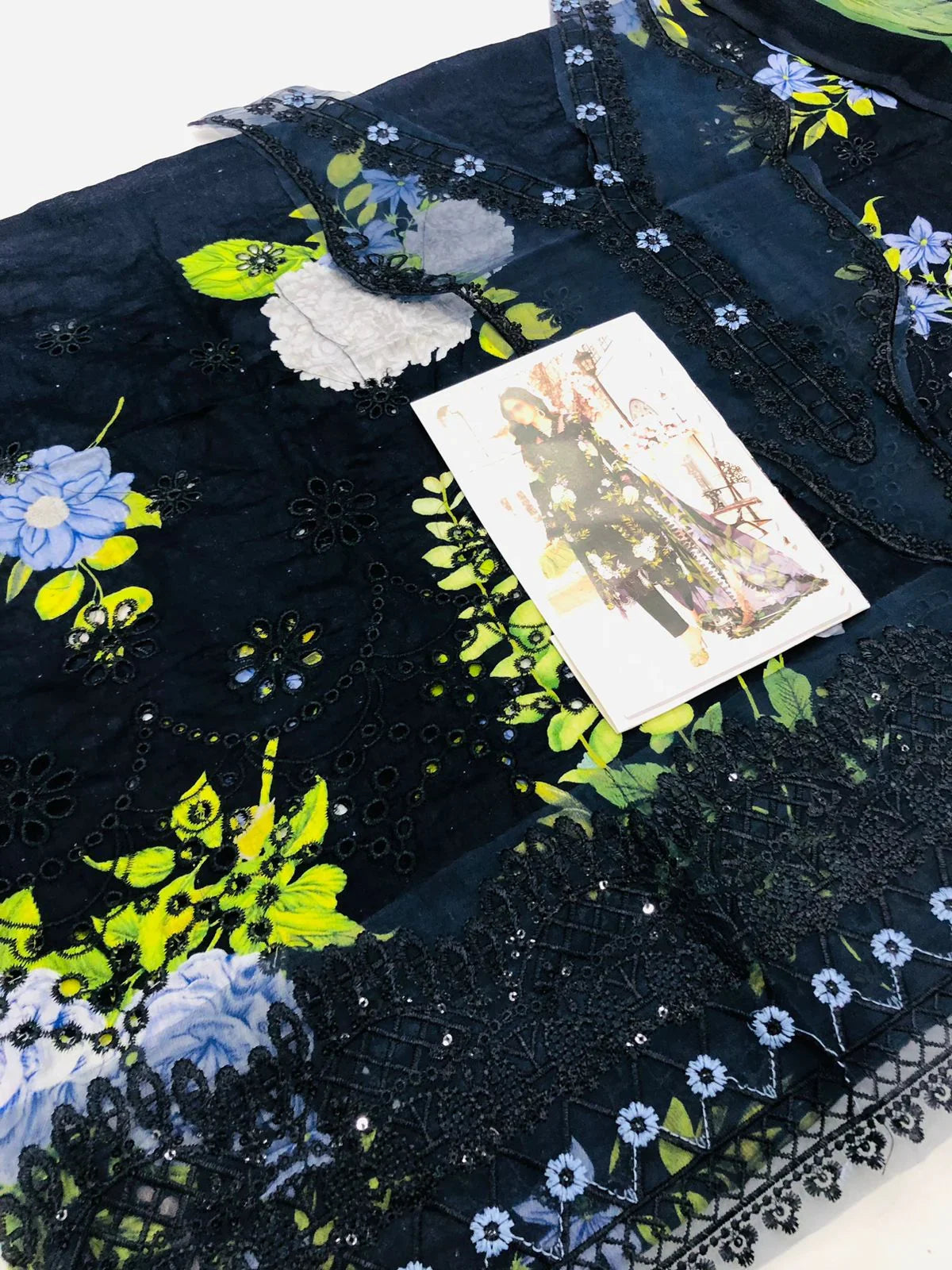 MB D - NAVY CHICKEN KARI LAWN - SR FABRICS
