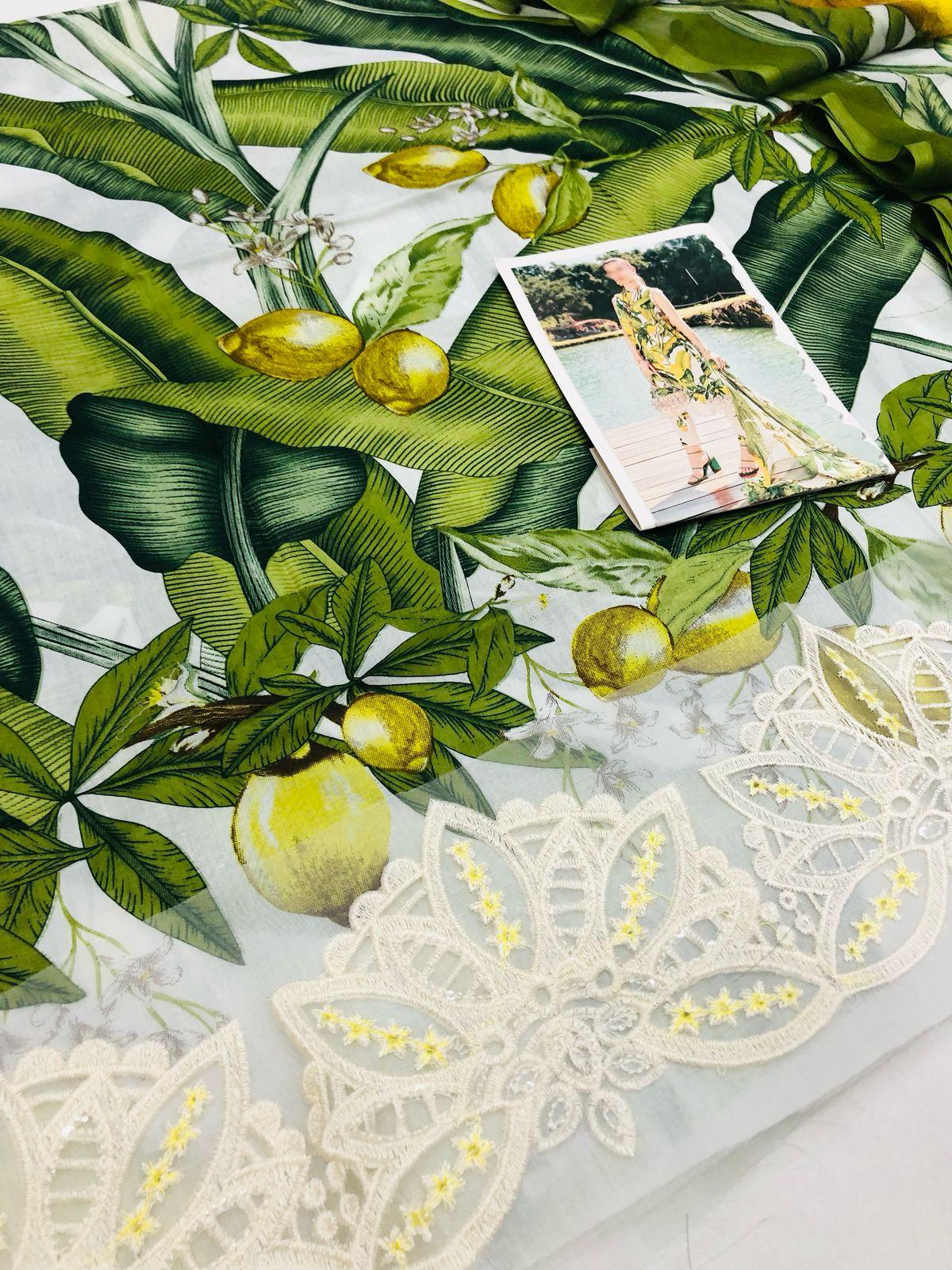 MB GREEN LEMON DIGITAL LAWN - SR FABRICS