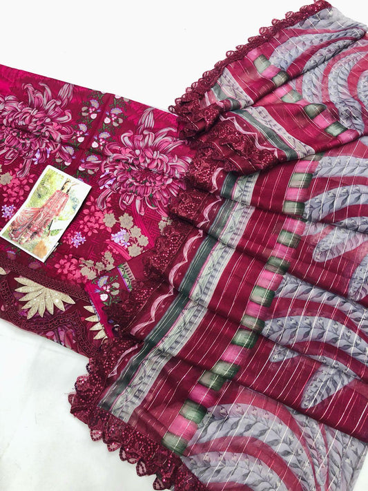 MB HOT PINK DIGITAL LAWN - SR FABRICS