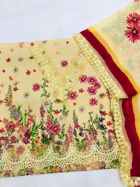 MB LEMON CHAAT LAWN - SR FABRICS