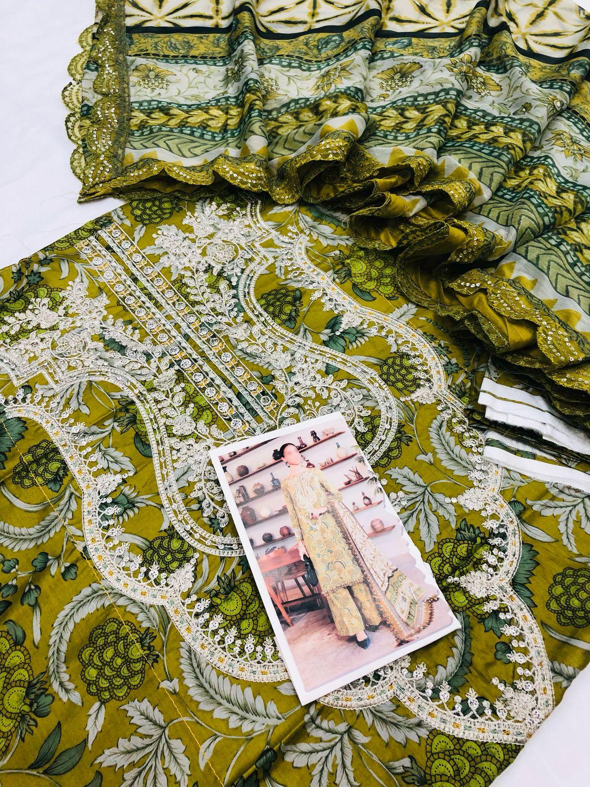 MB MEHNDI NE DIGITAL LAWN - SR FABRICS