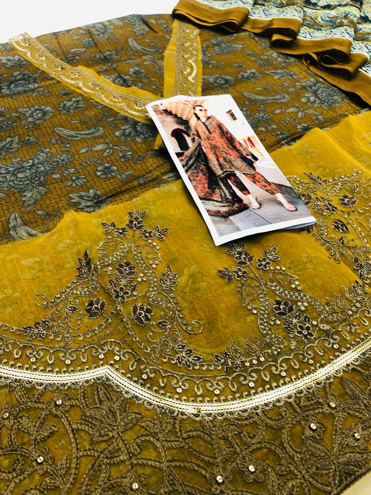 MB MUSTARD DIGITAL LAWN - SR FABRICS