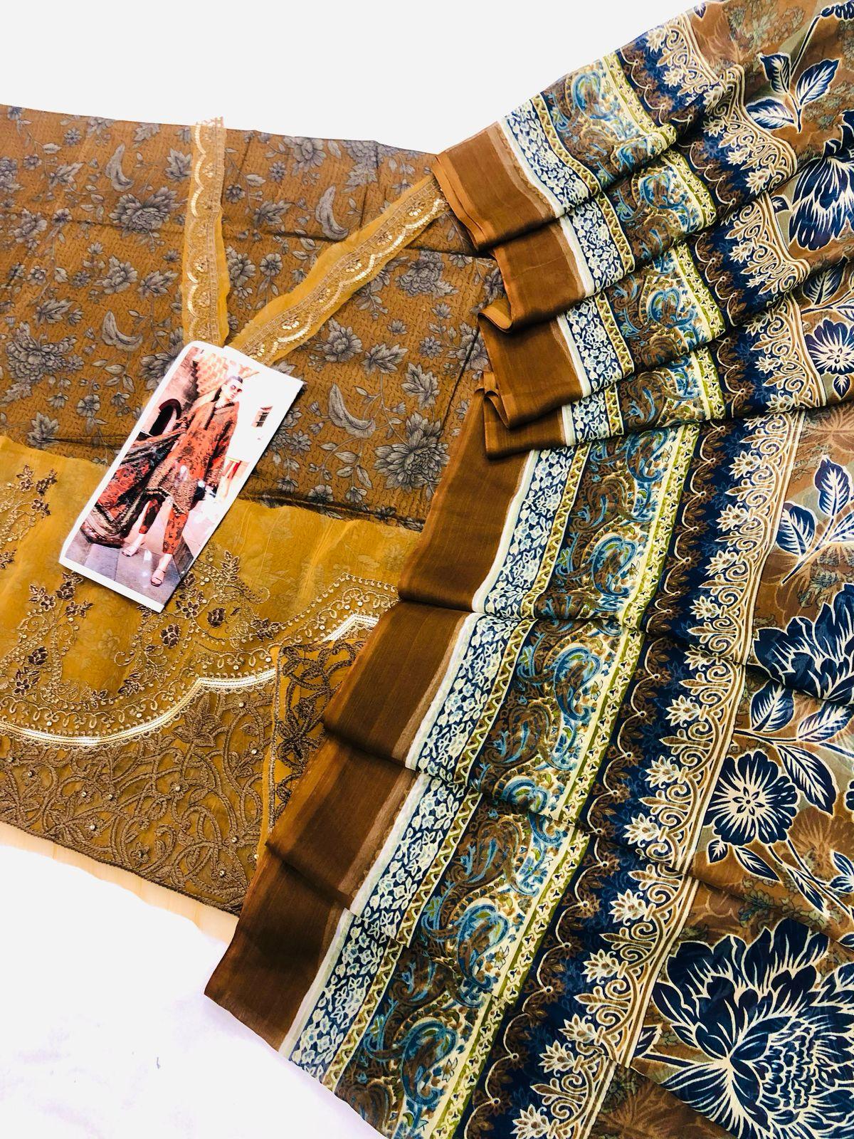 MB MUSTARD DIGITAL LAWN - SR FABRICS