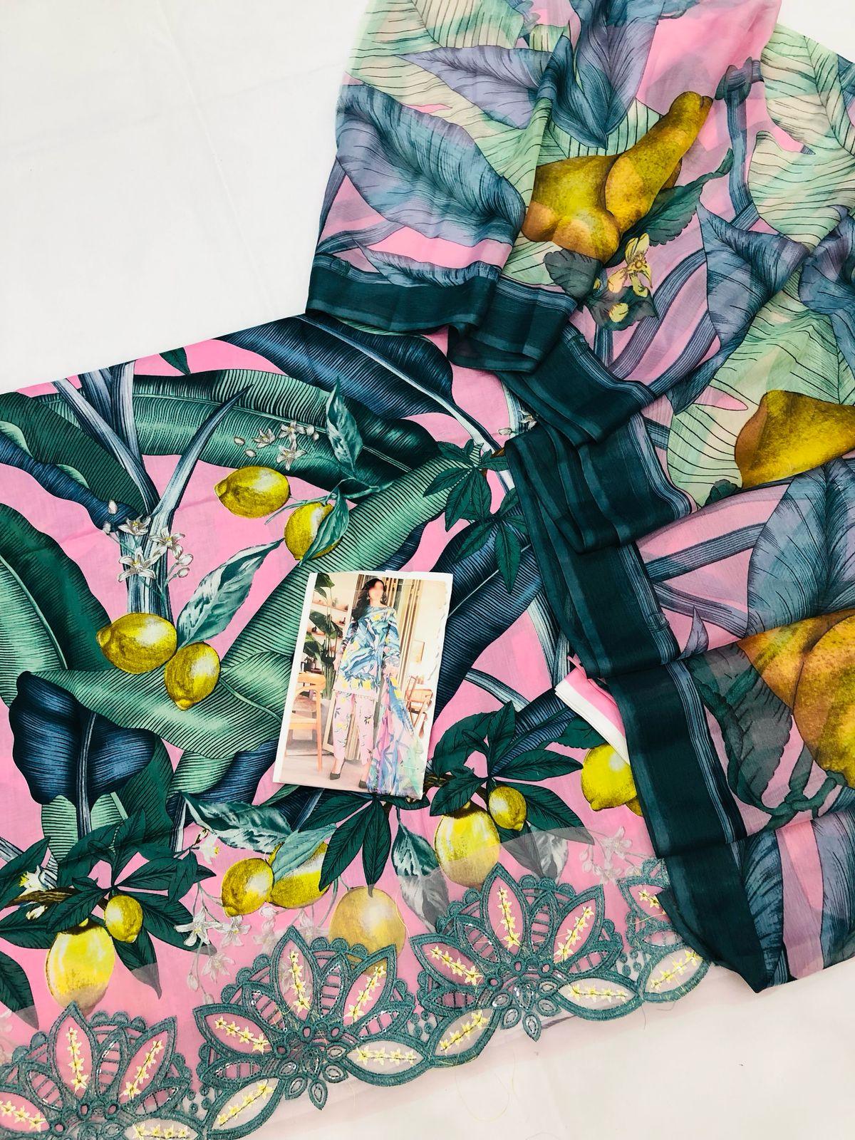 MB PINK LEMON DIGITAL LAWN - SR FABRICS