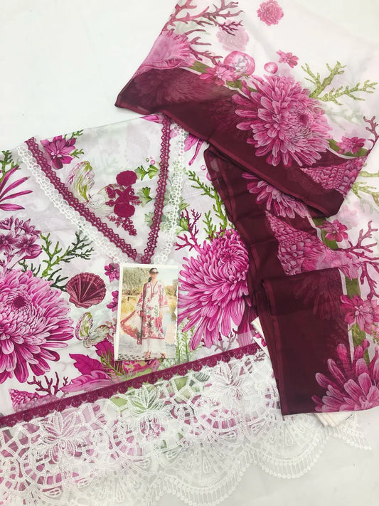 MB PINK ROSE DIGITAL LAWN - SR FABRICS