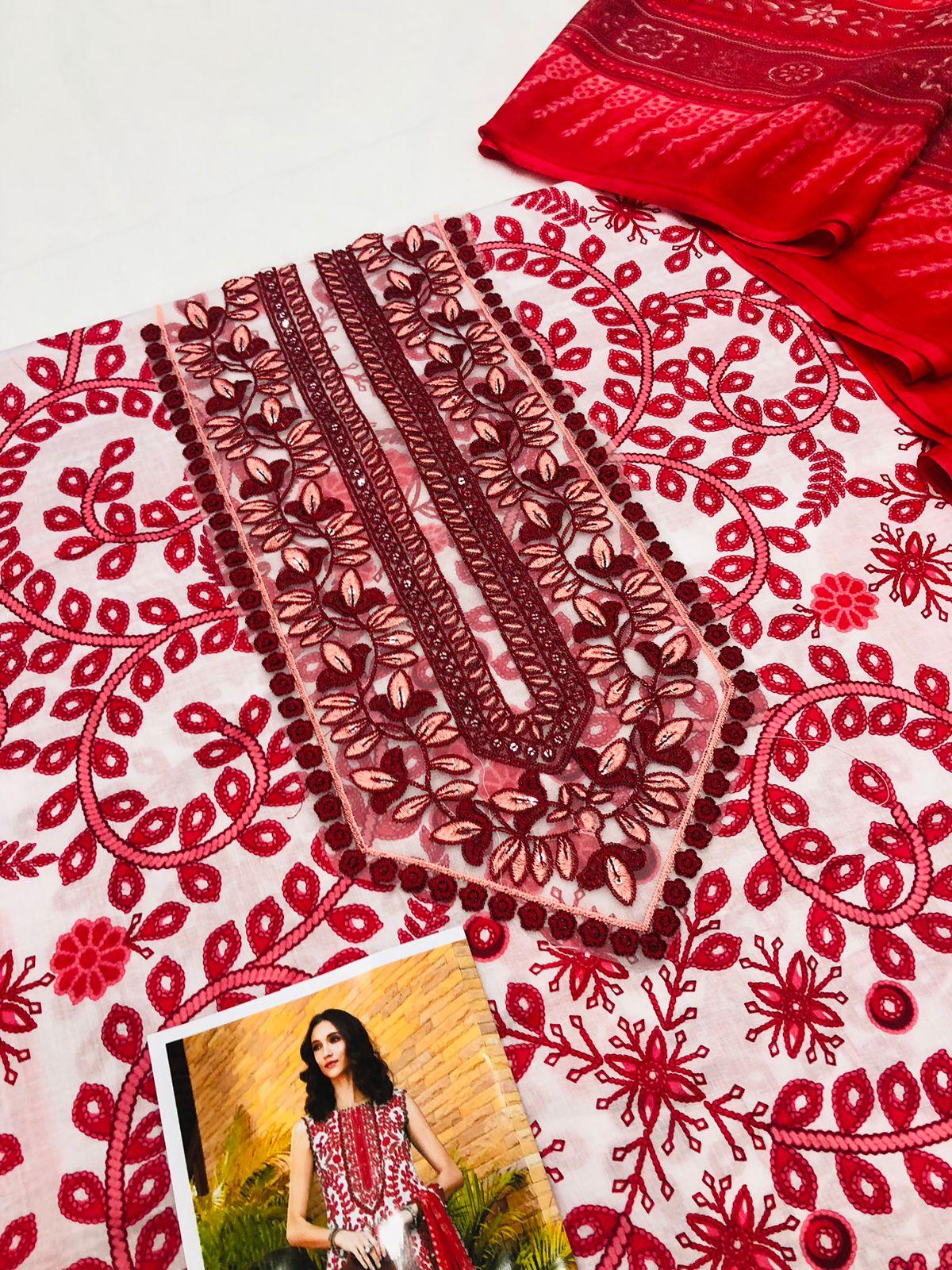 MB RED SNAKE LAWN - SR FABRICS