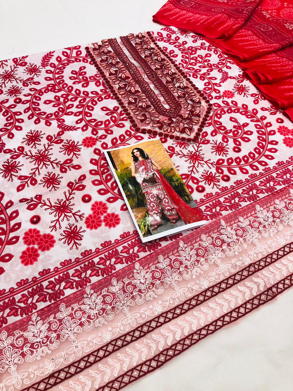 MB RED SNAKE LAWN - SR FABRICS