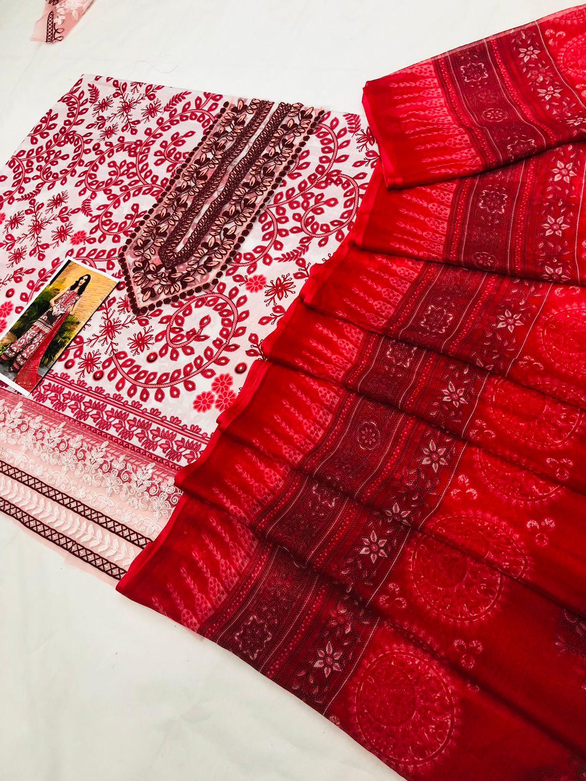 MB RED SNAKE LAWN - SR FABRICS