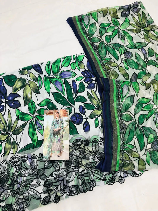 MB W - LEAVES DIGITAL LAWN - SR FABRICS