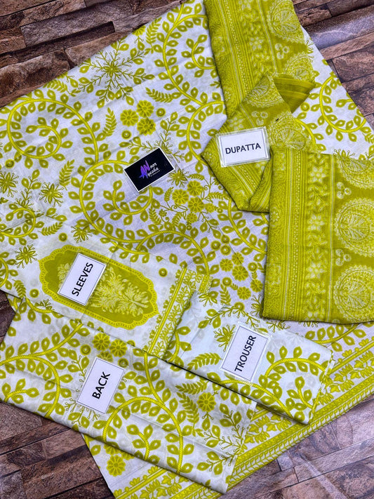 MB YELLOW SNAKE PRINTED LAWN - SR FABRICS
