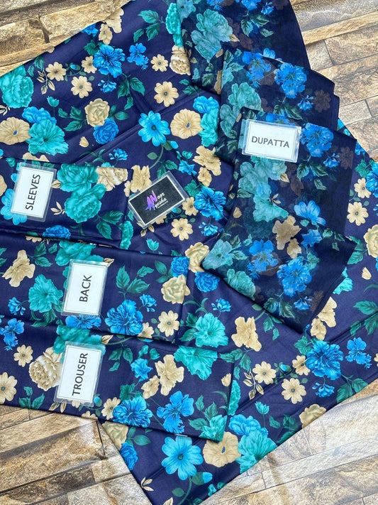 MB ZINC FLOWERS PRINTED LAWN - SR FABRICS