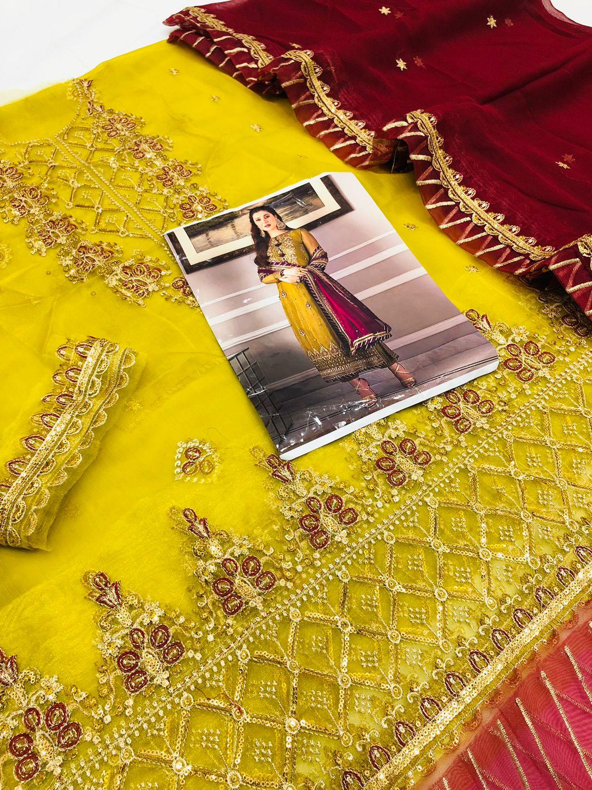 MEHNDI GREEN SHAFOON - SR FABRICS
