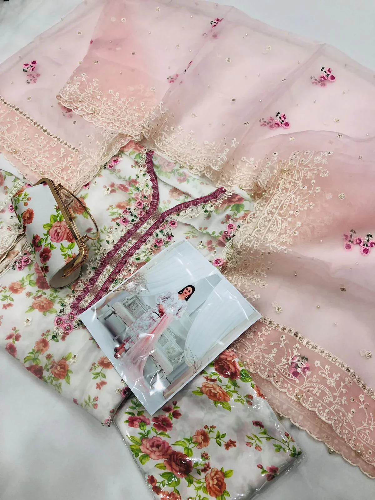 MINA HASSAN AURGANZA PINK - SR FABRICS