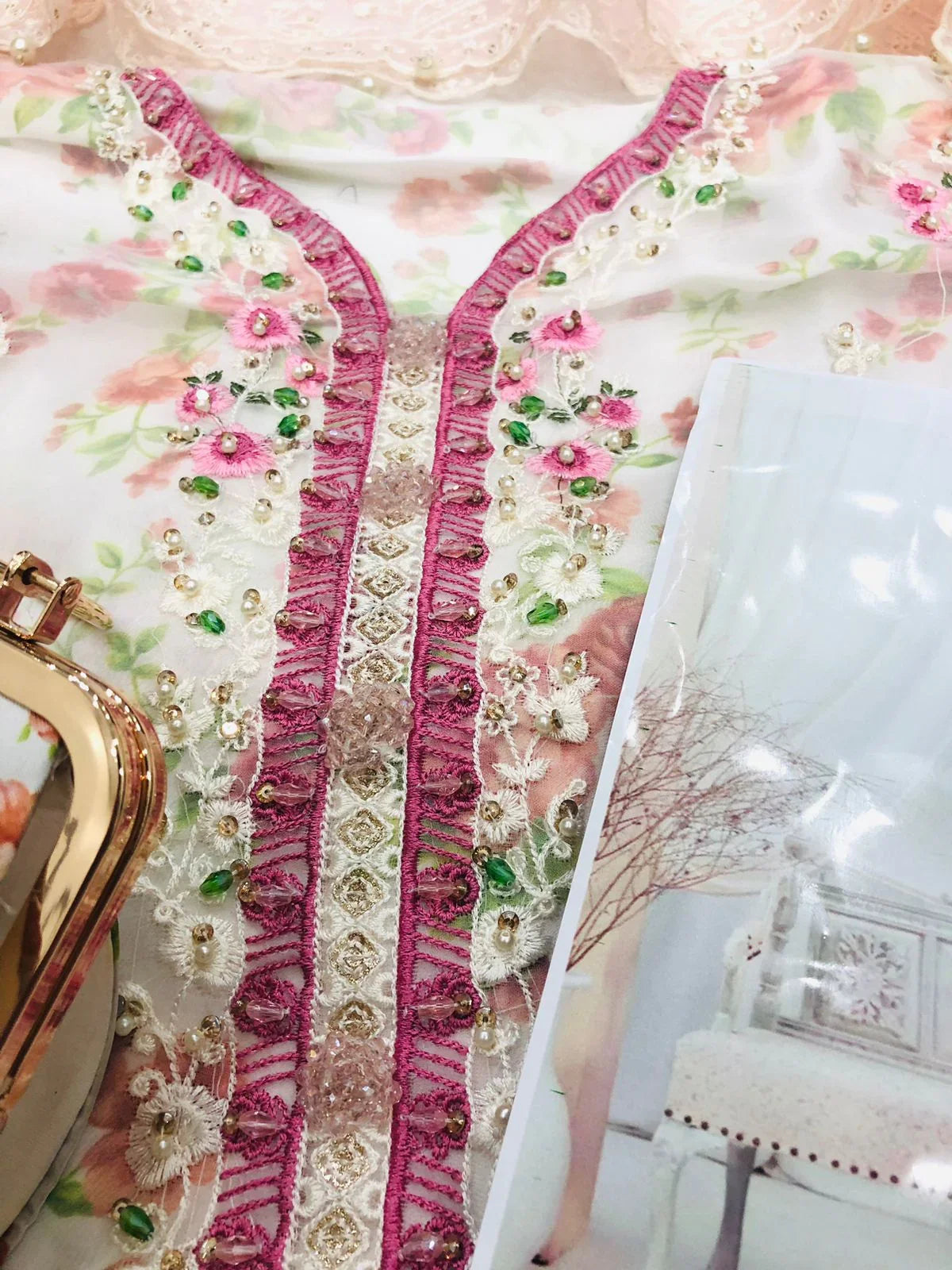 MINA HASSAN AURGANZA PINK - SR FABRICS