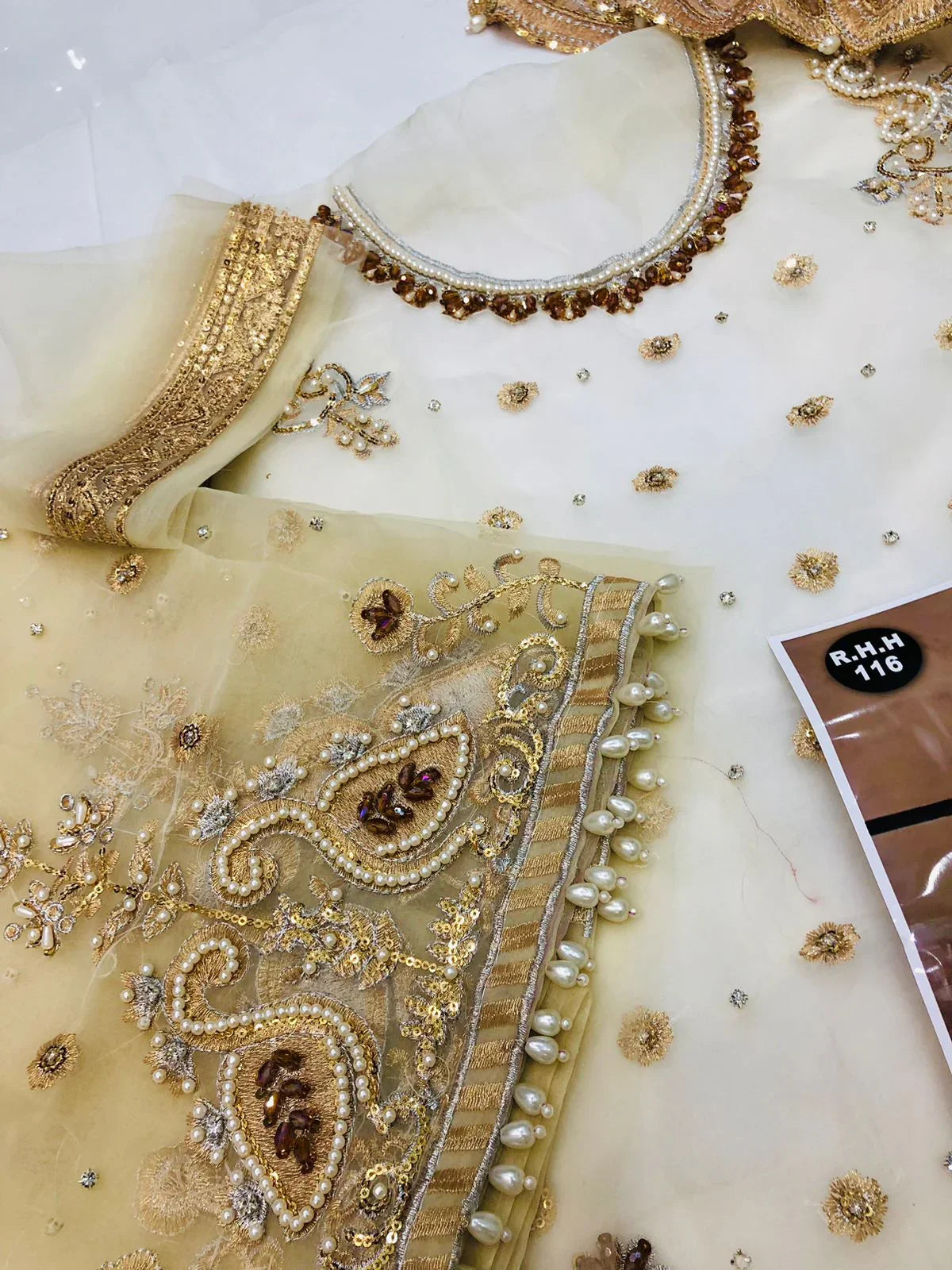 NAMEERA GARARA OFF WHITE - SR FABRICS