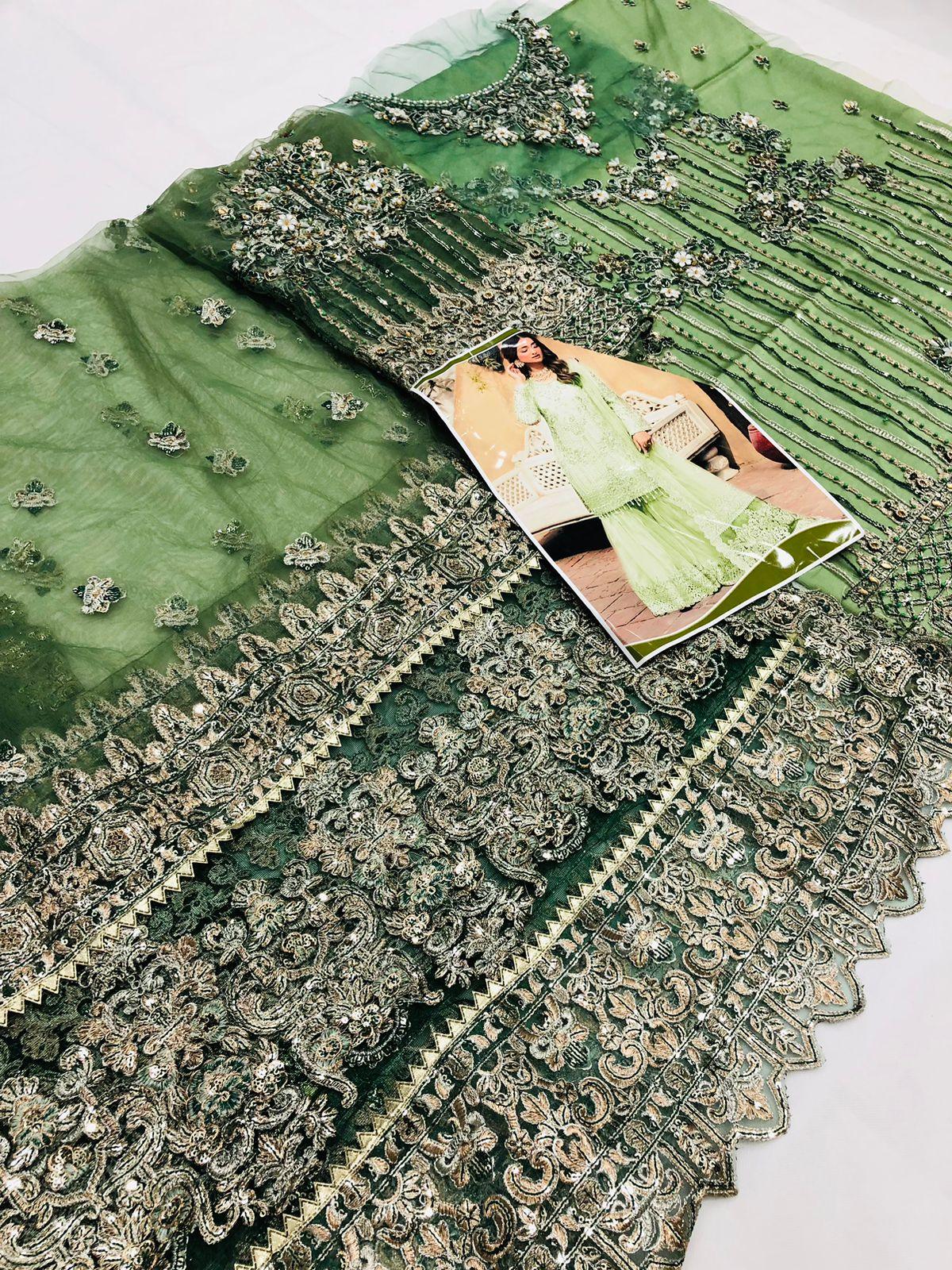 OLIVE GREEN GARARA - SR FABRICS