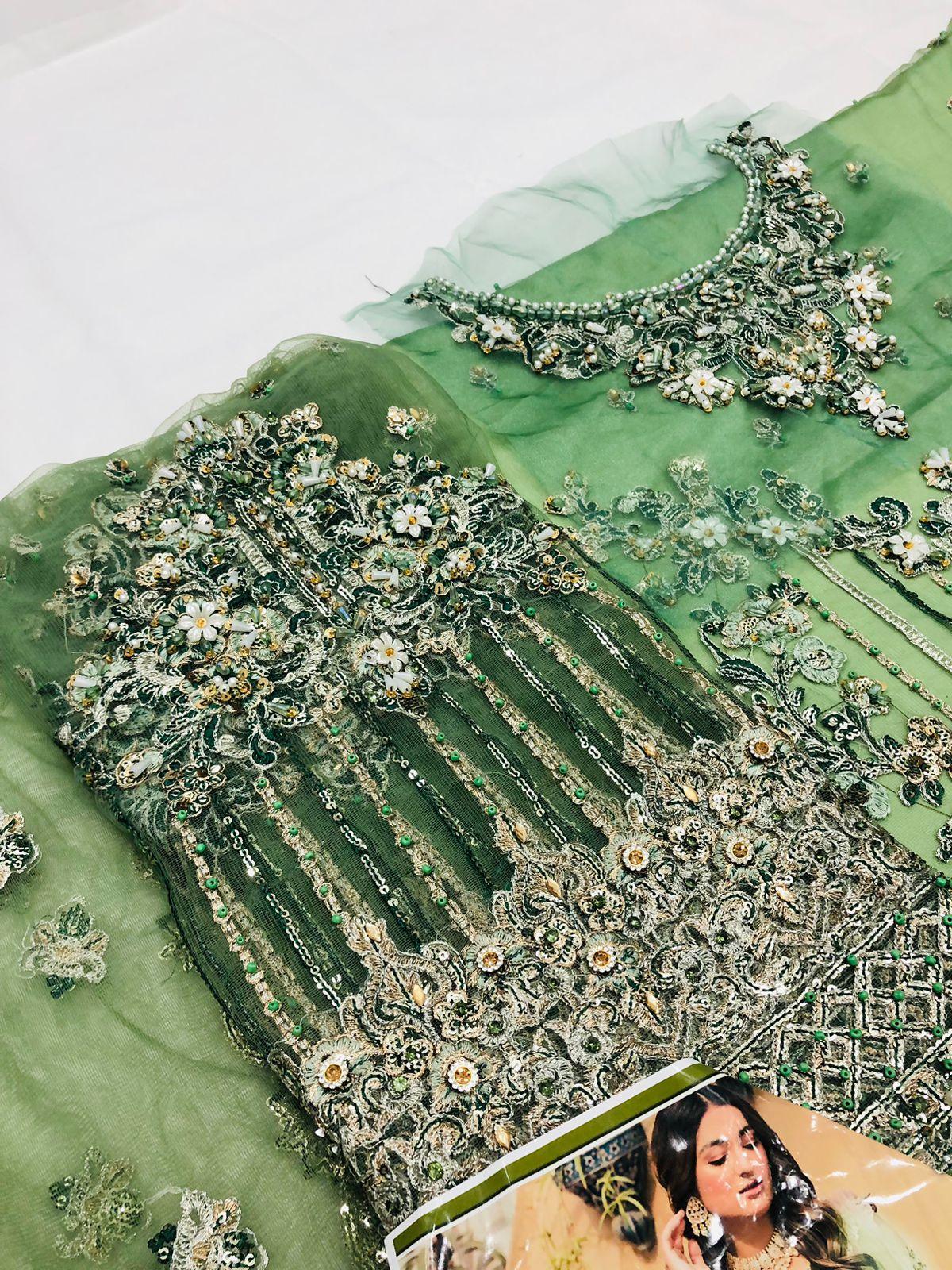OLIVE GREEN GARARA - SR FABRICS