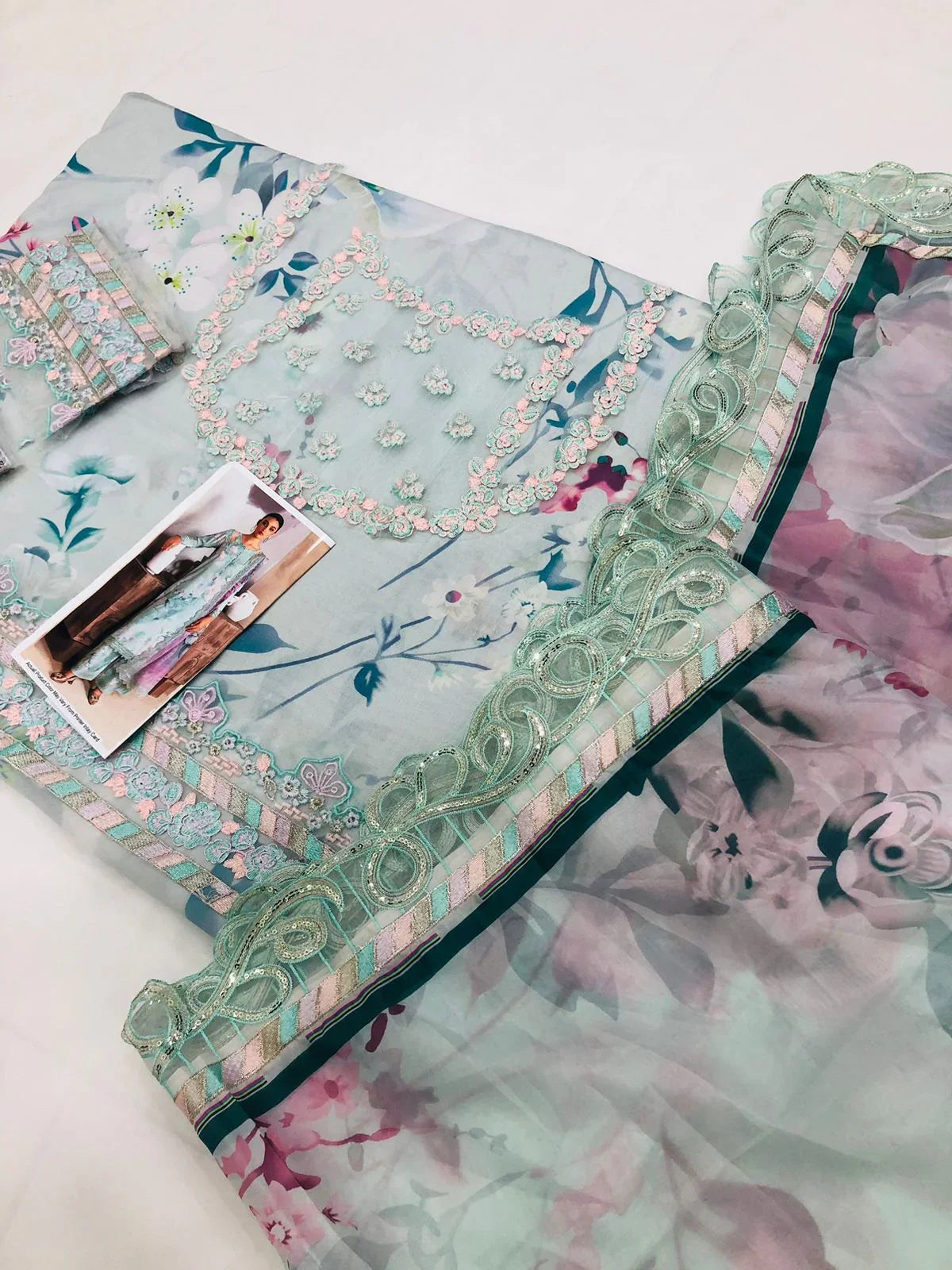 RAMSHA AQUA LUXURY LAWN - SR FABRICS