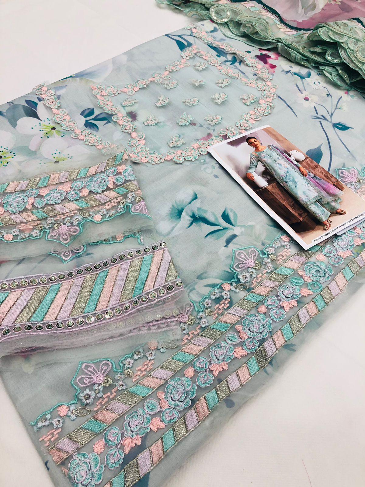 RAMSHA AQUA LUXURY LAWN - SR FABRICS