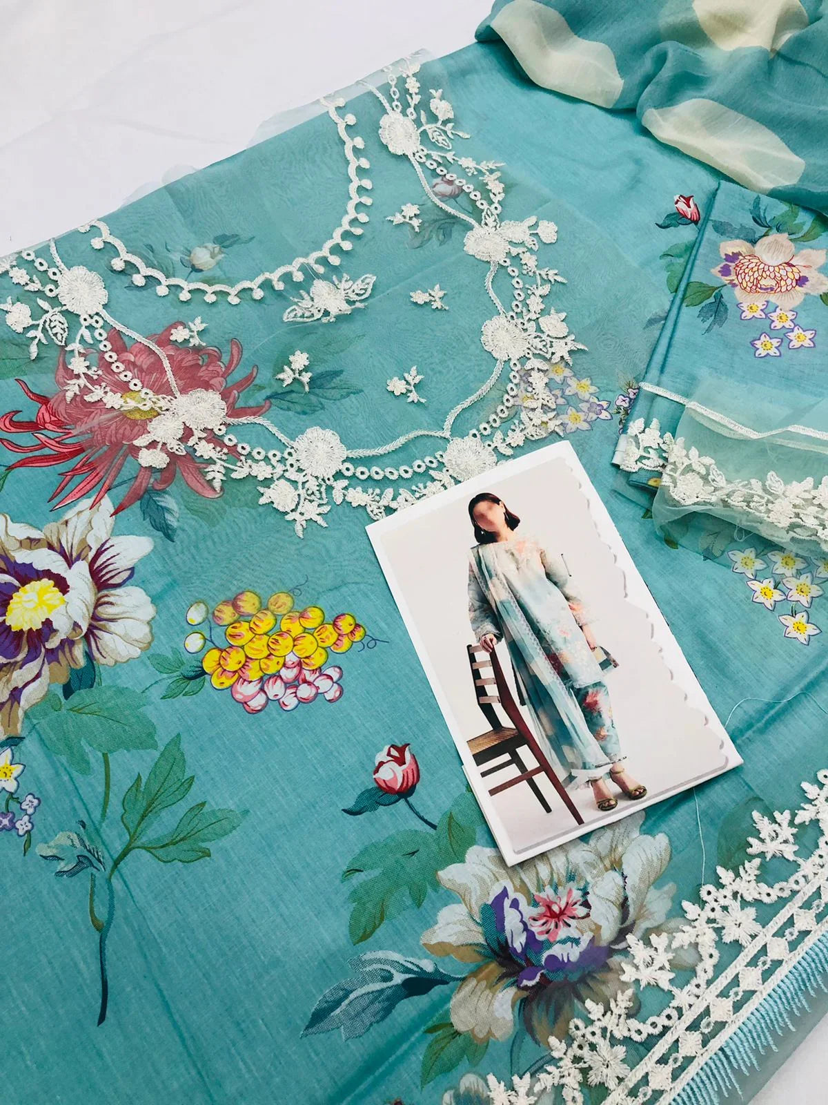 ZARA AQUA DIGITAL LAWN - SR FABRICS