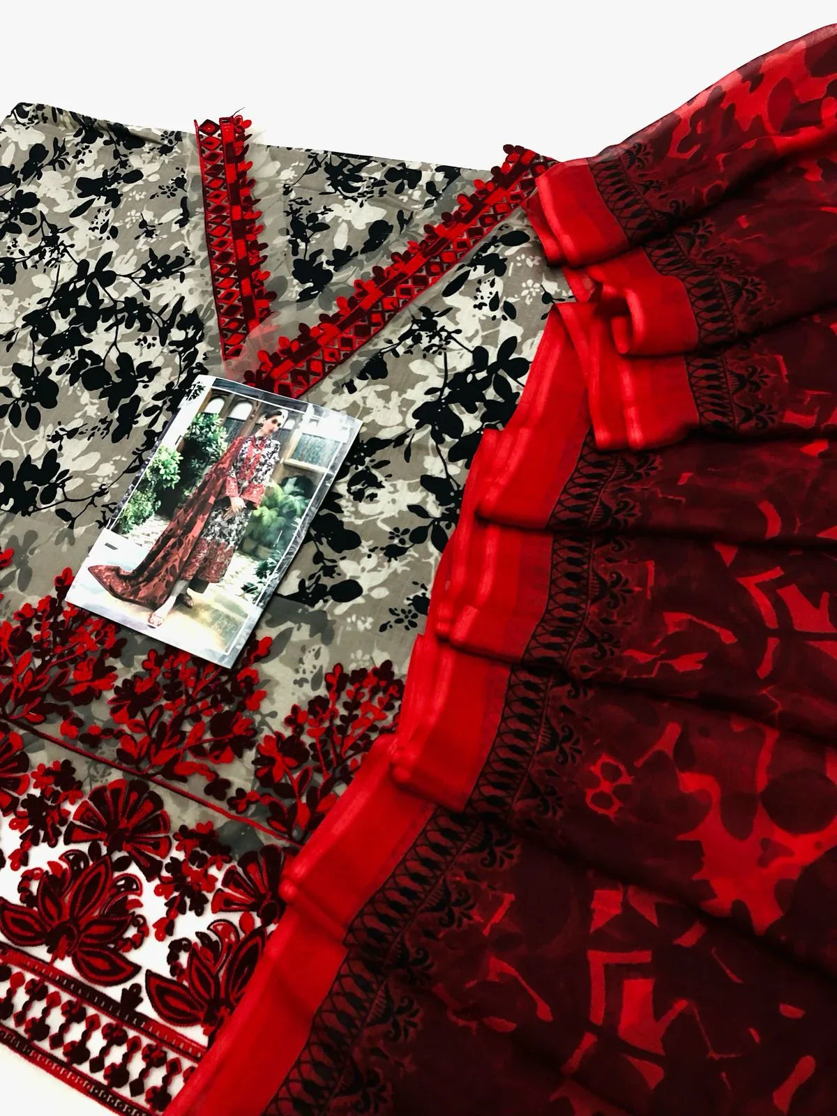ZC BEIGE BLACK LAWN - SR FABRICS