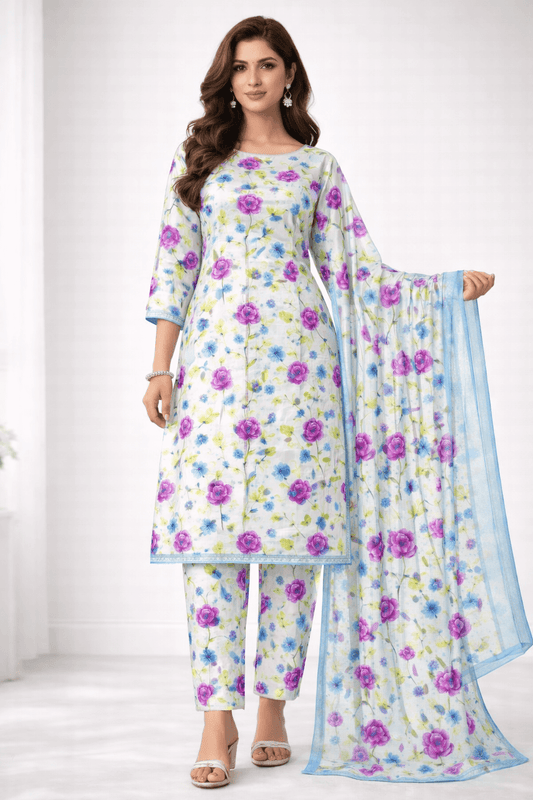 ANEELA FLORAL KOREAN JACQUARD LAWN
