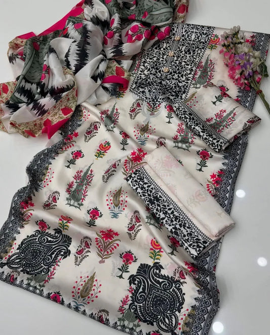 CHINA SILK BEIGE MULTI