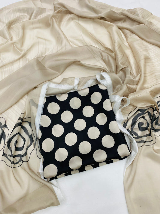 CHINA SILK BLACK SKIN POLKA