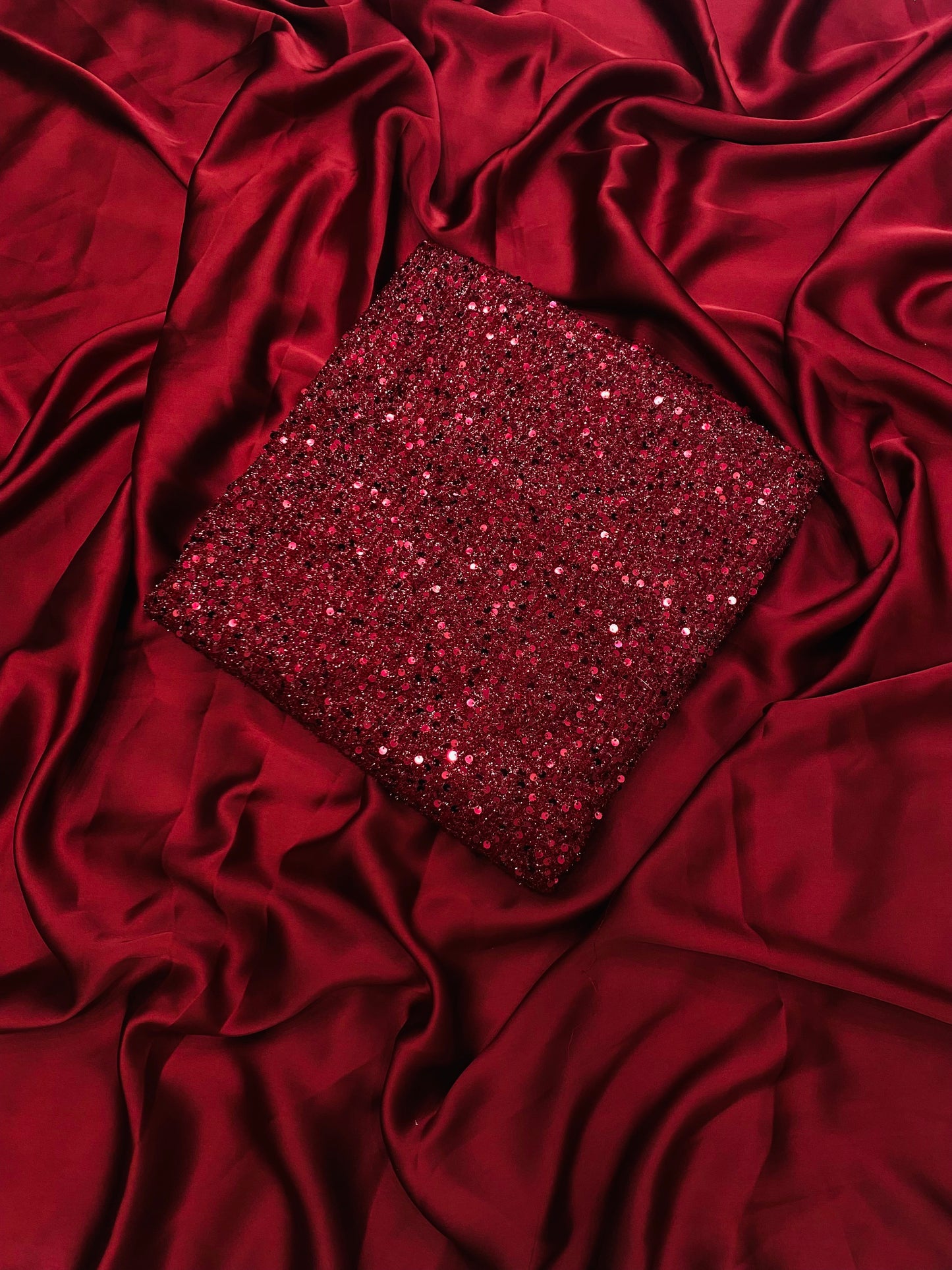 MAHROON SEQUENCE SILK SAREE