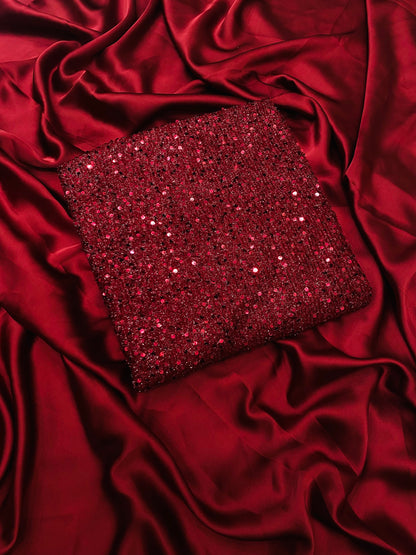 MAHROON SEQUENCE SILK SAREE