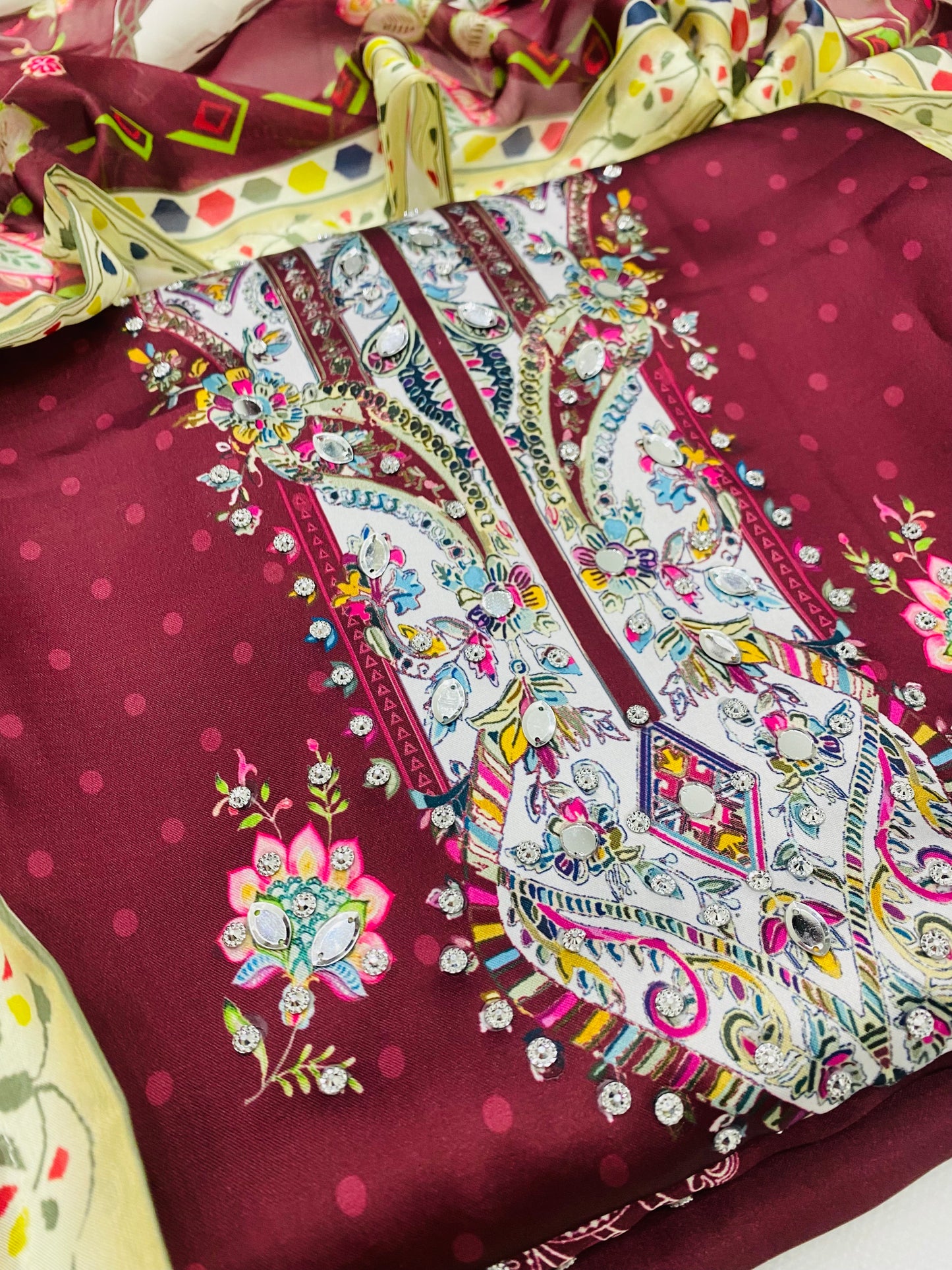 MB MAHROON BEATS LUXURY CHINA SILK