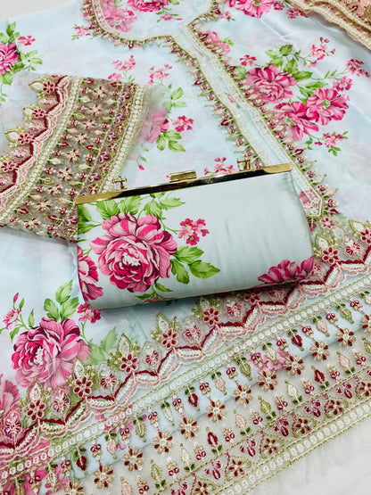 BATIK SKY PEACH LUXURY SILK DRESS