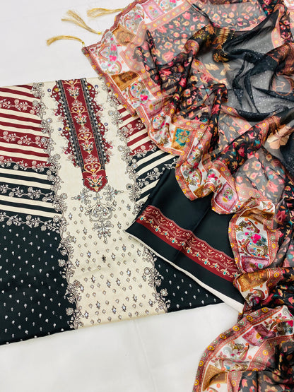 MB BLACK MAHROON BEATS CHINA SILK