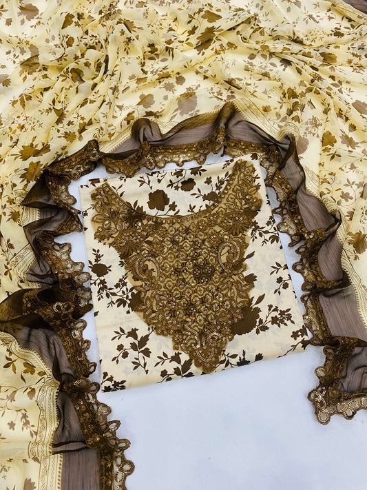 ANEELA SKIN BROWN DIGITAL LAWN