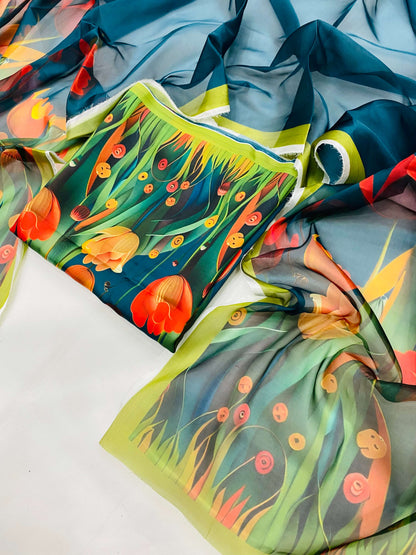 CHINA SILK 3D PEACOCK