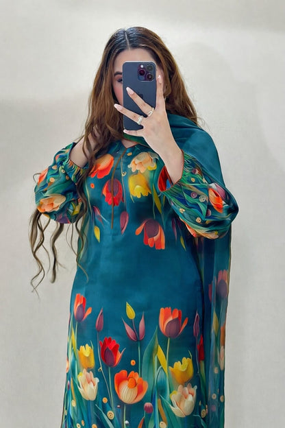 CHINA SILK 3D PEACOCK