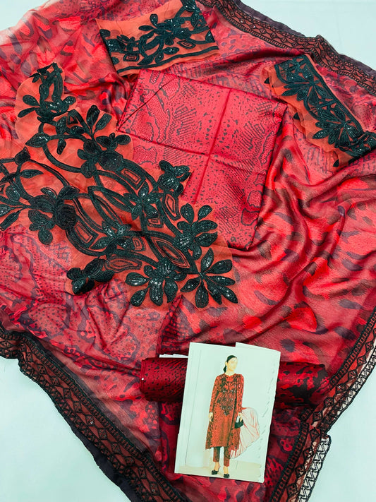 MB REDISH TIGER PRINT LAWN