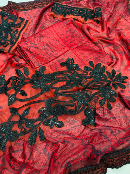 MB REDISH TIGER PRINT LAWN