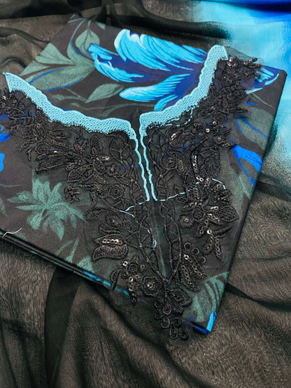 IZNIK BLUE CUTWORK LAWN