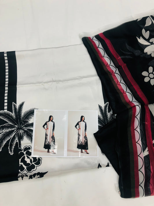 LULUSAR WHITE N BLACK SILK