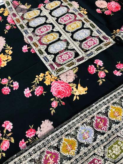 ANEELA BLACK LUXURY SILK DRESS