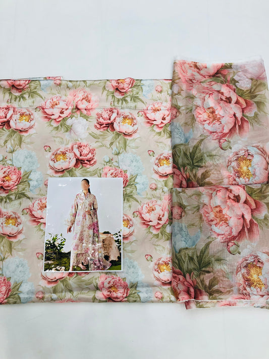 BAROQUE MULTI FLOWERS SILK DRESS