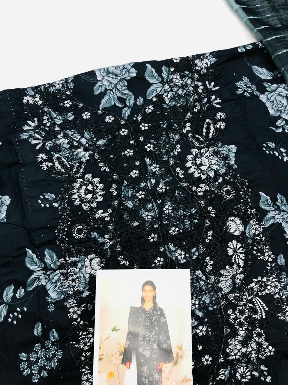 AFROZE B - GREY CHICKEN KARI LAWN - SR FABRICS